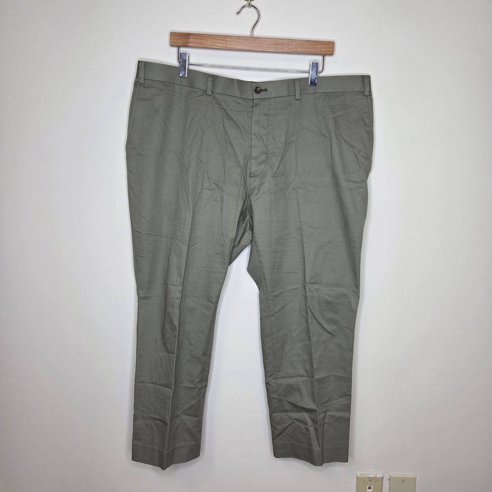 Indochino Newbury 62 Mens Cotton Chino Pants Flat Front Straight Leg 41x25 Olive